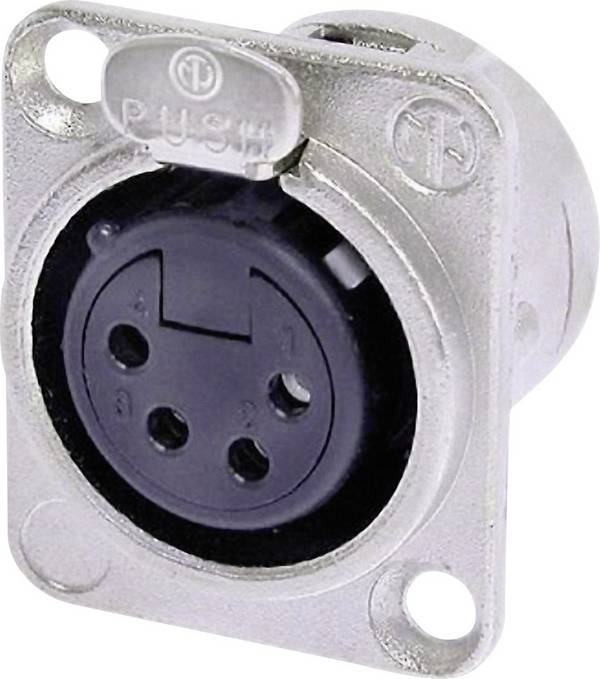 XLR embase femelle, contacts droits Neutrik NC4FD-L-1 Nombre de pôles: 4  argent 1 pc(s)