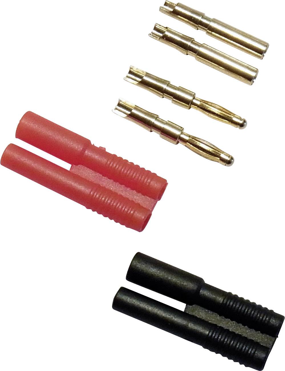 Schnepp Assortiment de connecteurs de test mâle, droit, femelle, droit Ø de la broche: 2 mm rouge, noir 4 parties