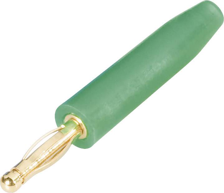 Un chandelier vert avec un support doré adapté pour accueillir une bougie.