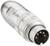 Un connecteur XLR argenté à cinq broches. Connexion pour équipements audio et d'éclairage professionnels.