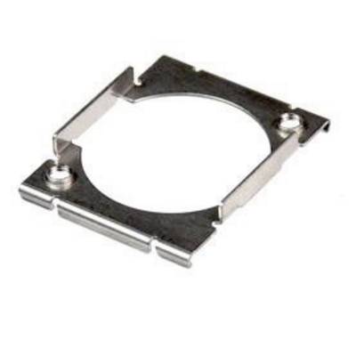 Support de cadre métallique pour processeurs informatiques de forme rectangulaire avec des trous de vis aux angles.