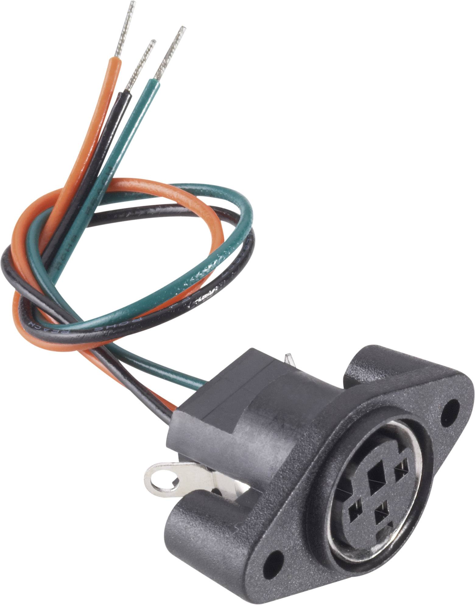 Mini DIN embase femelle, verticale BKL Electronic 0204027 Nombre de pôles: 6 noir 1 pc(s)