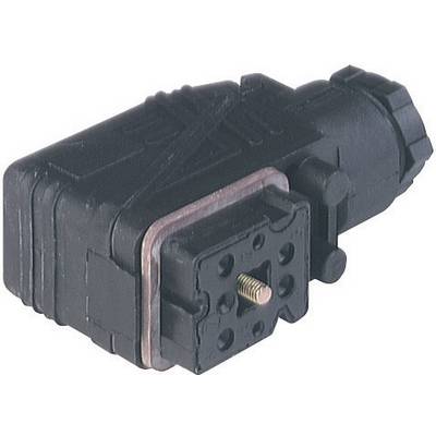 Un connecteur électrique noir à plusieurs contacts avec un boulon fileté au centre.