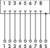 Représentation d'un schéma de compteur en anneau à 8 positions en haut et connexions correspondantes à 8 positions en bas.