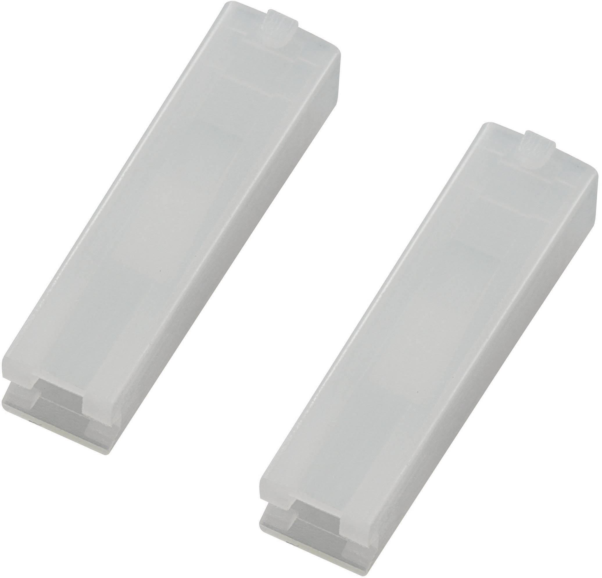 Deux boîtes en plastique transparentes rectangulaires, placées côte à côte.