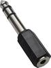 Adaptateur BKL Electronic 1102011 [1x Jack mâle 6.35 mm - 1x Jack femelle 3.5 mm] noir