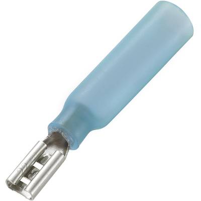 Cosse clip 2.8 mm x 0.8 mm Conrad Components 242132M avec gaine thermorétractable 180 ° partiellement isolé bleu 30 pc(s-0