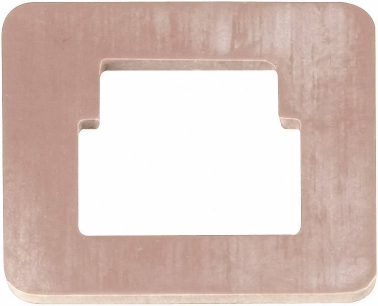 Plaque rectangulaire rose avec une découpe rectangulaire au centre.