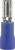 Un cosse de câble bleu isolée avec connexion métallique, adaptée pour les câbles de calibre 16-14 AWG, destinée à la connexion électrique.