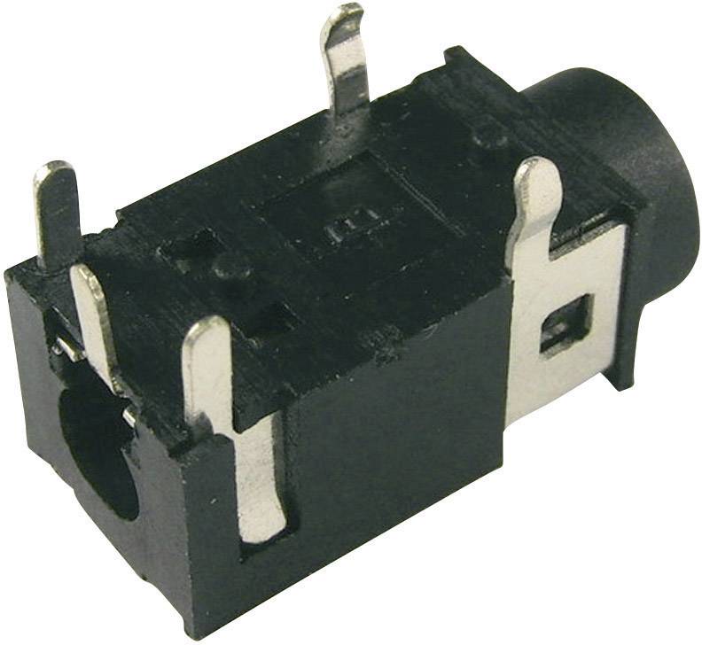 Prise jack stéréo noire de 3,5 mm avec plusieurs connexions métalliques pour appareils électroniques.