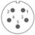 Schéma de brochage d'une fiche DIN 5 broches. Les broches sont numérotées de 1 à 5 selon un motif circulaire.