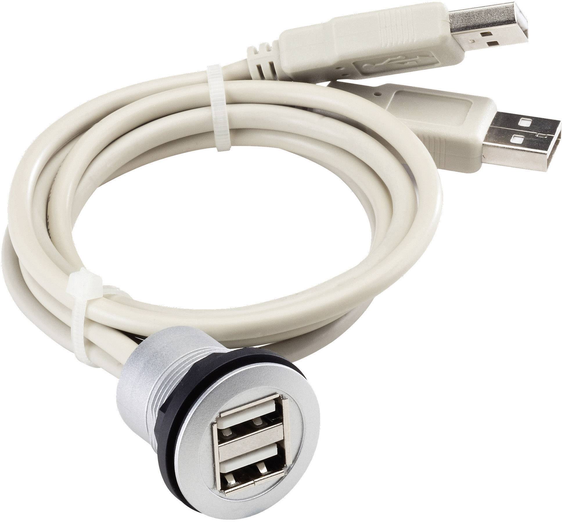 Cordon double embase femelle USB 2.0 type A vers 2 mâles USB 2.0 type A 0.60 m Schlegel RRJ_2USB