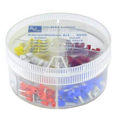 Assortiment d'embouts simples Vogt Verbindungstechnik 737035 0.50 mm² 2.50 mm² orange, blanc, jaune, rouge, bleu 400 pc(