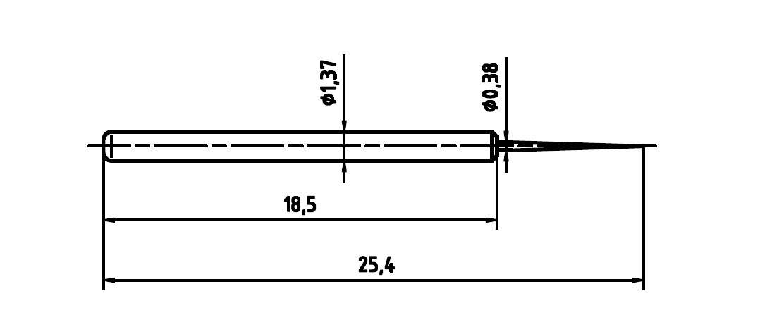 PTR Hartmann 1015-BS-0.7N-AU-0.38 Broche de contrôle de précision-1