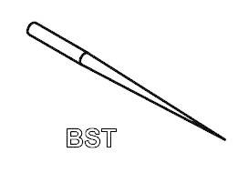 Une illustration montre un outil fin et long avec une poignée, étiqueté 'BST'.