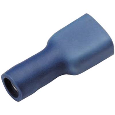 Cosse électrique bleue avec raccordement à cosses plates isolées.