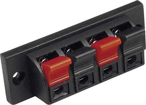 Fiche haut-parleur embase femelle, verticale BKL Electronic 0205026 Nombre de pôles: 4  noir 1 pc(s)