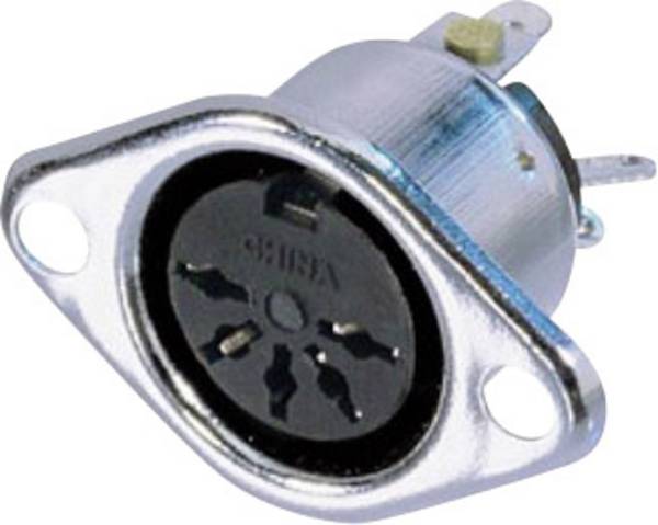 Connecteur rond DIN embase femelle, contacts droits Rean AV NYS325 Nombre de pôles: 5  argent 1 pc(s)