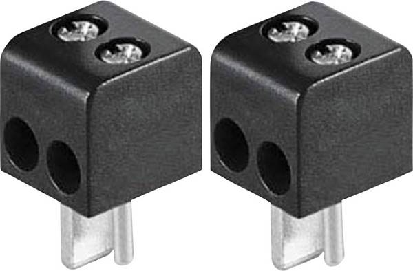 Fiche haut-parleur mâle, droit BKL Electronic 0205018 Nombre de pôles: 2  noir 2 pc(s)