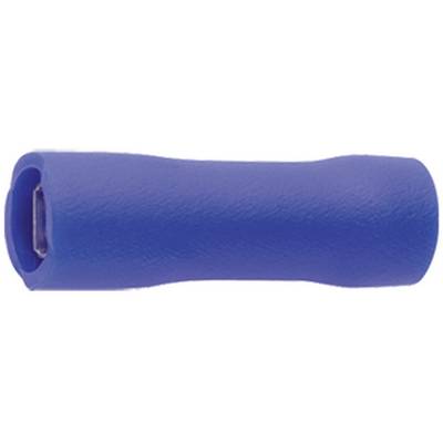Un connecteur de câble isolé bleu de forme cylindrique, utilisé pour la connexion électrique de fils.