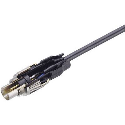 Un câble coaxial avec connecteur BNC, fréquemment utilisé dans la transmission vidéo et les applications de radiofréquence.