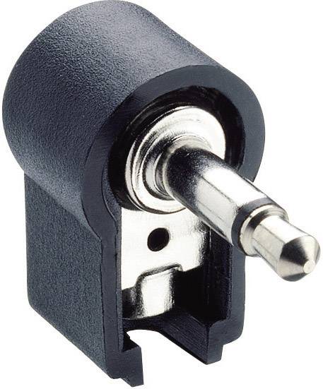 Un connecteur audio noir de 3,5 mm avec un embout métallique est représenté en diagonale. La fiche est partiellement ouverte pour montrer son intérieur.
