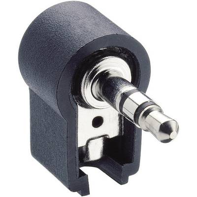 Un adaptateur jack 3,5 mm coudé, adapté aux appareils audio. L'adaptateur permet une connexion qui économise de l'espace.
