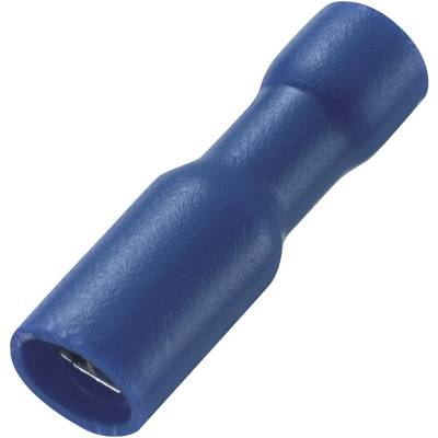 Un connecteur de câble cylindrique isolé en bleu pour connexions électriques.