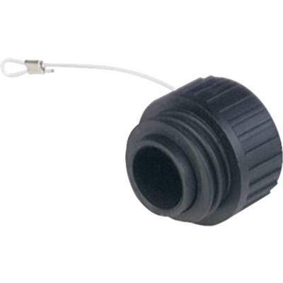 Fermeture en plastique noir avec bord strié et fil de connexion sécurisé. Adapté aux applications industrielles.