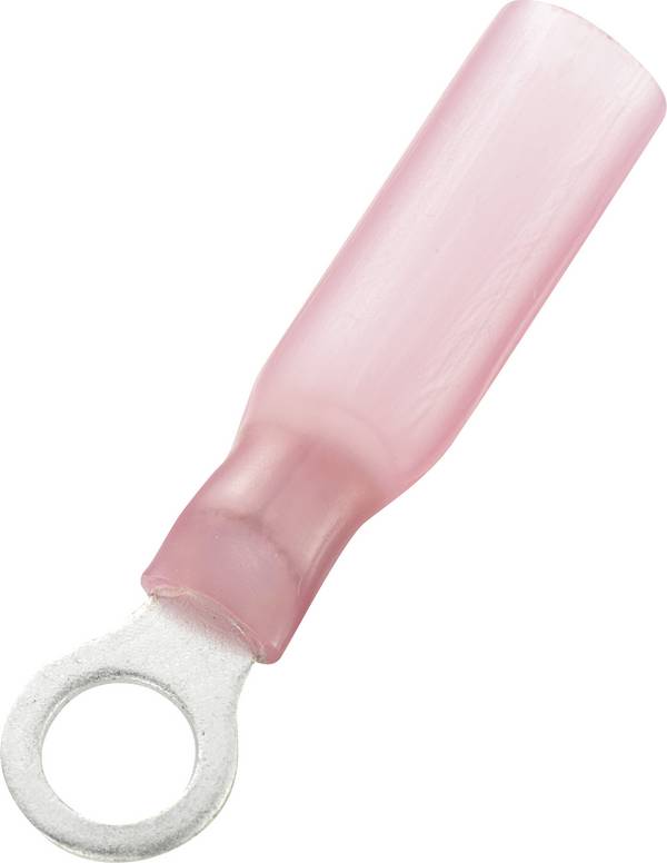 TRU COMPONENTS 739250 Cosse à oeillet avec gaine thermorétractable Section max.=1.50 mm² Ø du trou=6.3 mm partiellement isolé rouge 30 pc(s)