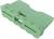 Connecteur en plastique vert de forme rectangulaire avec rainures, adapté aux connexions électroniques.