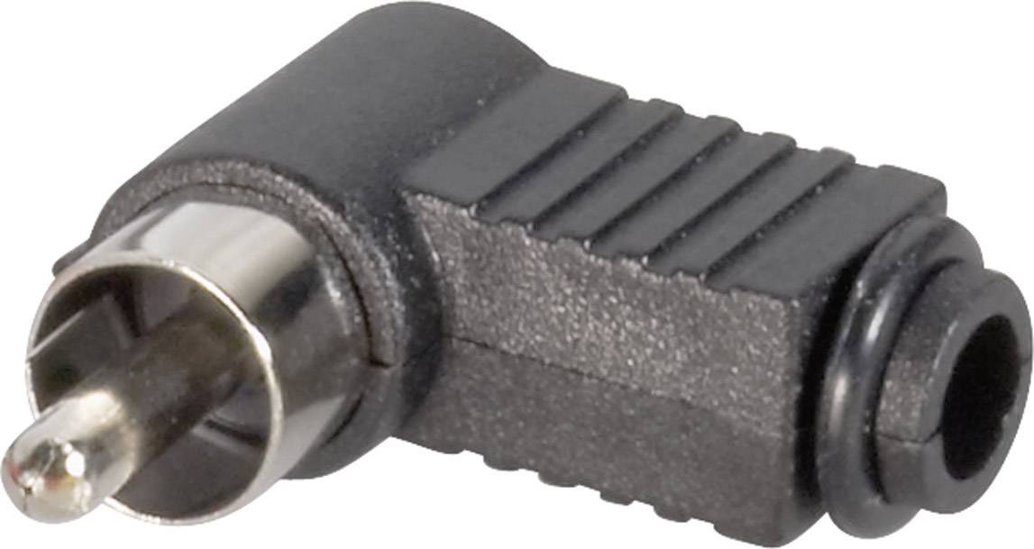 Cinch/RCA mâle, coudé BKL Electronic 072141/T Nombre de pôles: 2 noir 1 pc(s)