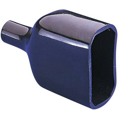 Capuchon de protection en plastique bleu foncé, rectangulaire, avec une extrémité arrondie.