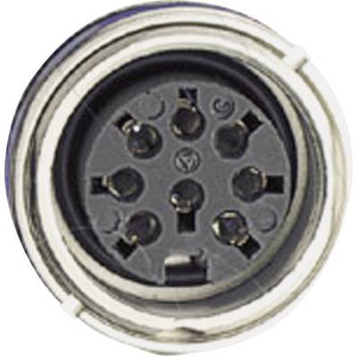 Une prise ronde multipolaire à sept broches, typiquement utilisée pour les connexions électriques dans des applications techniques.