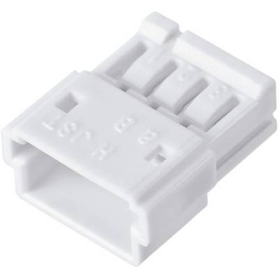 Adaptateur de connecteur blanc à trois insertions pour connexions électriques.