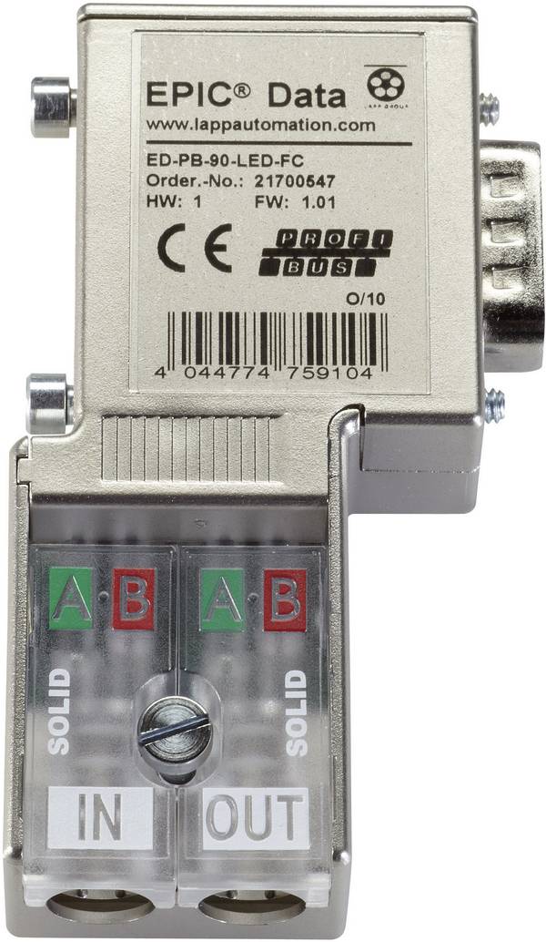 Connecteurs PROFIBUS à 90° à montage rapide LAPP EPIC® ED-PB-90-PG-LED-FC 21700547