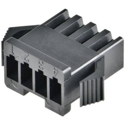 Un connecteur électrique noir à quatre pôles, numéroté de 1 à 4 sur le dessus. Adaptateur pour connexions électroniques.