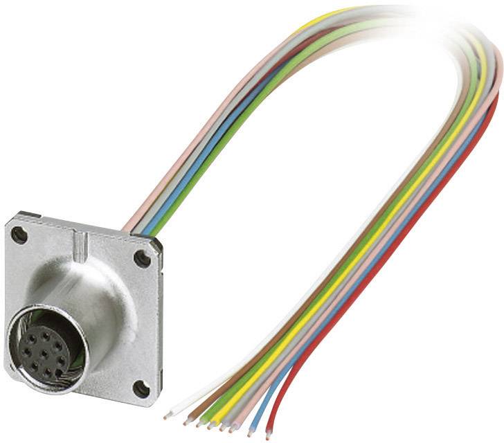 Embase mâle M12 pour capteurs/actionneurs Phoenix Contact SACC-SQ-M12FS-8CON-25F/0,5 1441574 Pôle: 8 Contenu: 1 pc(s)