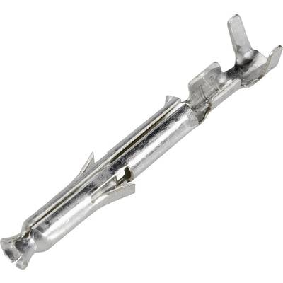 Une broche métallique argentée pour connexion électrique, cylindrique avec des pattes de contact saillantes.