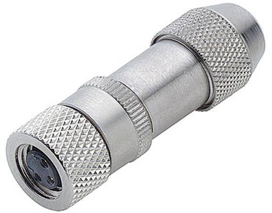 Connecteur électrique métallique à surface rainurée, de forme cylindrique, adapté aux connexions robustes.