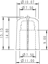 Tête de bouton rotatif Rean AV F 311 S 092 noir, rouge (Ø x H) 11 mm x 15.15 mm 1 pc(s)-2
