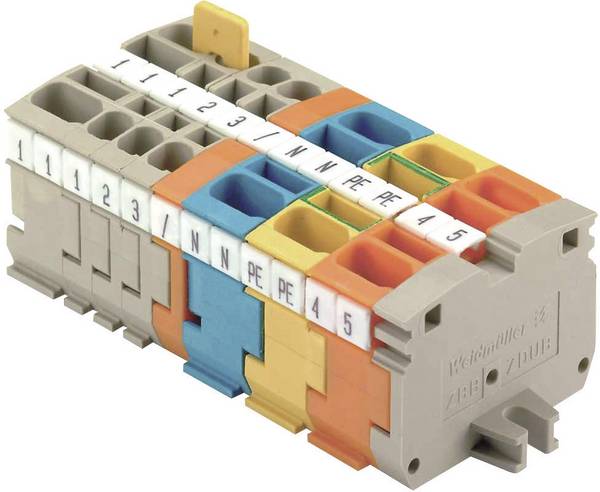 Mini-bornier ZDUB Weidmüller ZDUB 2.5-2/2AN/DM GE 1704380000-1 vert, jaune 1 pc(s)
