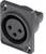 Connecteur XLR noir à trois broches, numérotées de 1 à 3. Couramment utilisé pour les connexions audio professionnelles.