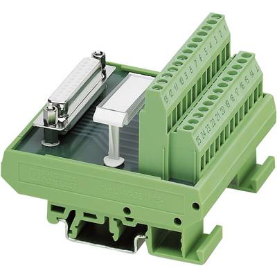 Un bloc de connexion électrique vert avec plusieurs emplacements et contacts, servant à connecter différents câbles électriques.