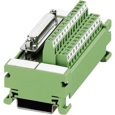 Bloc de connexion vert avec des bornes numérotées et un connecteur métallique en haut, probablement destiné à la fixation de câbles dans des appareils électroniques.