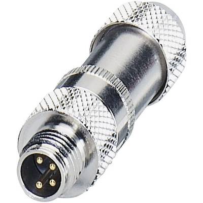 Un connecteur métallique à quatre broches avec une surface texturée, utilisé pour des connexions industrielles ou audiovisuelles.