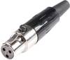 XLR miniature femelle, droit Hicon HI-XMCF3 Nombre de pôles: 3 argent 1 pc(s)