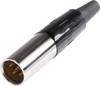 XLR miniature mâle, droit Hicon HI-XMCM5 Nombre de pôles: 5 argent 1 pc(s)