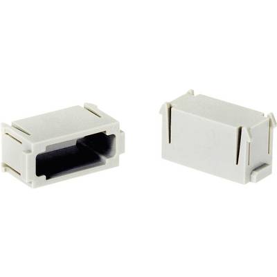 Deux boîtiers en plastique gris, l'un ouvert et l'autre fermé, pour connexions électroniques.