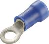 Cosse à oeillet TE Connectivity PLASTI GRIP 34158 Section max.: 2.60 mm² Ø du trou: 3.2 mm partiellement isolé bleu 1 pc(s)